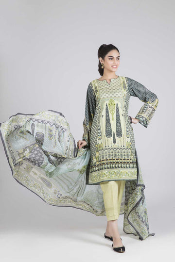 Bonanza Satrangi Greener Pastures - 3 PcSummer Spring Lawn Collection Vol 1 2020 | Bonanza Lawn